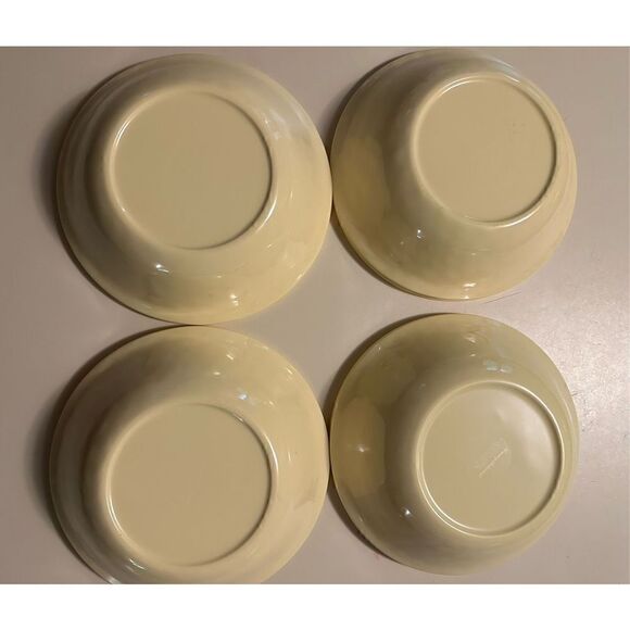 Tommy Bahama Yellow Crackle Rustic MELAMINE Set of 8 Bowls Salad Cereal 7.25” - Picture 3 of 6